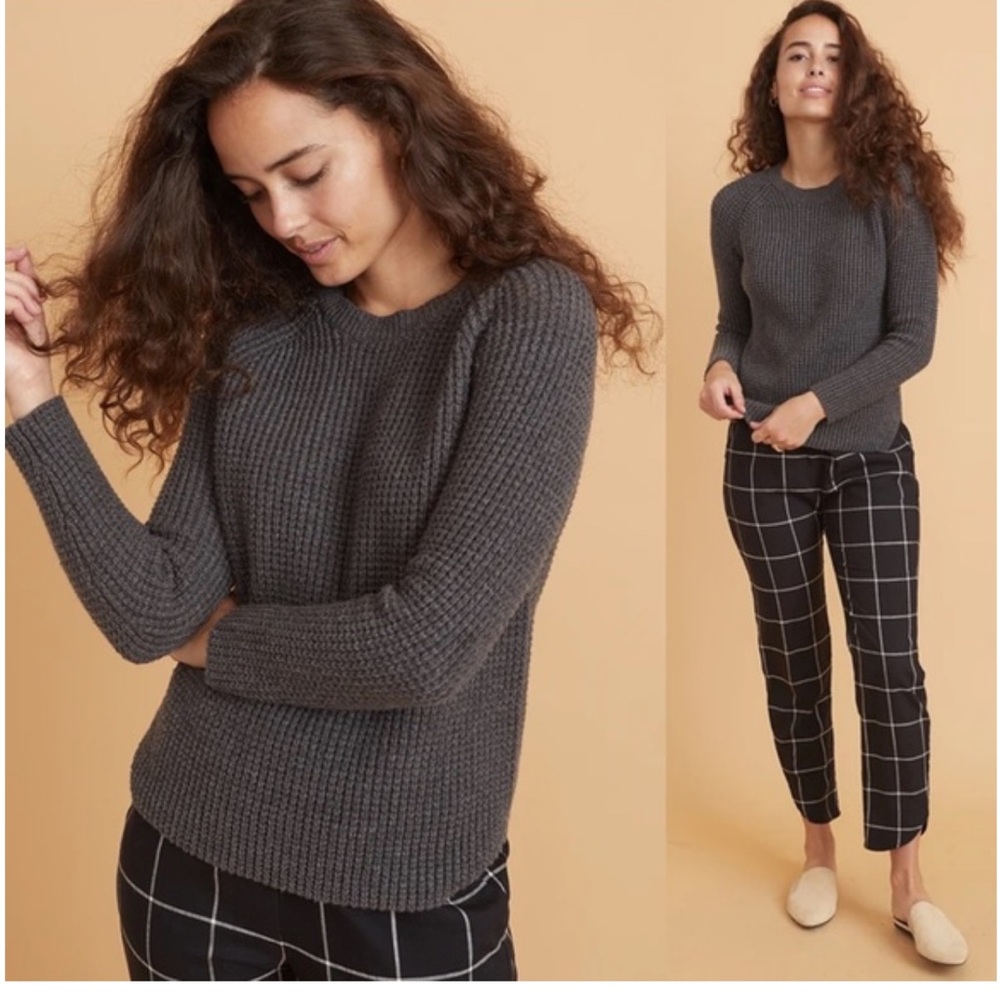 Marine Layer Wool Blend Sweater Women XSmall Gray Knit Crewneck Delaney Pullover